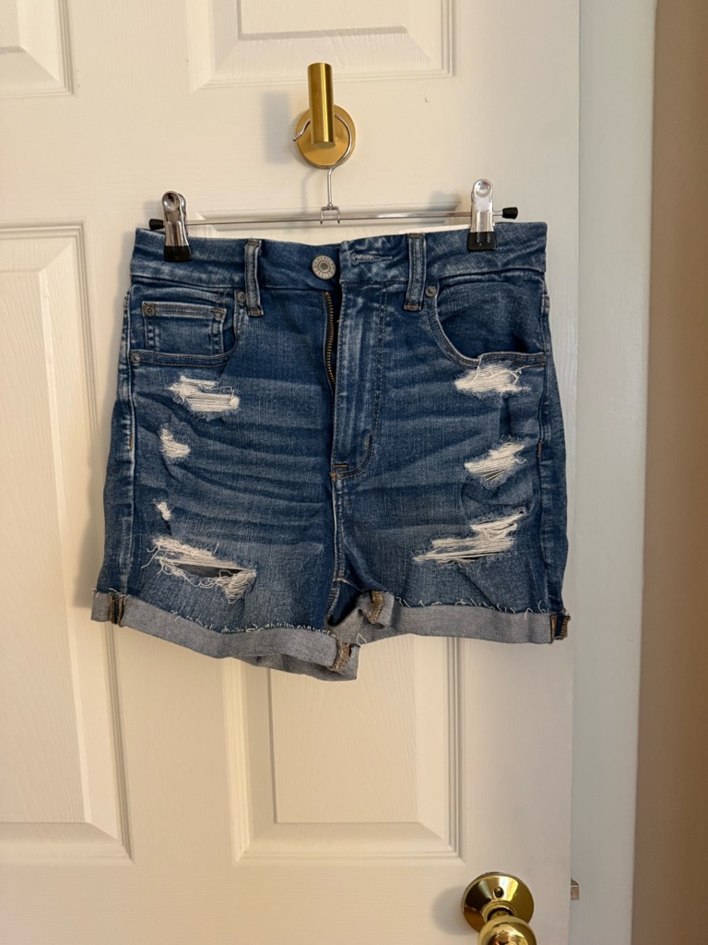 American Eagle Outfitters Light Blue Curvy Hi-Rise Shortie